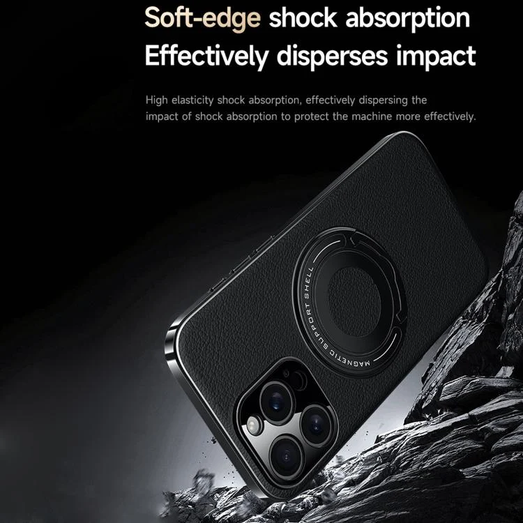 EDA0080244_B7.webp Plain Leather Hybrid Metal Holder MagSafe Phone Case, For iPhone 16 Pro Max, For iPhone 16 Pro, For iPhone 16, For iPhone 15 Pro Max - Image 8