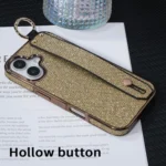 Electroplating Loose Powder Wristband Holder Phone Case, For iPhone 16 Plus, For iPhone 16 - Image 3