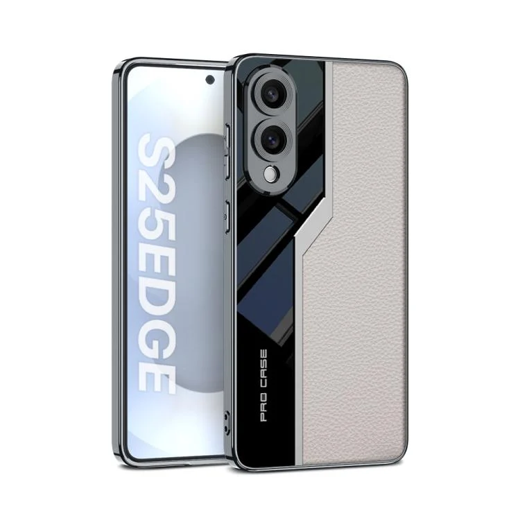 GKK Plating TPU + Leather Supercar Full Coverage Phone Case, For Samsung Galaxy S25 Edge 5G