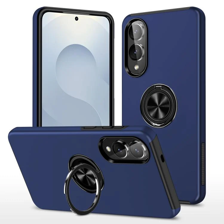 PC + TPU Magnetic Phone Case with Invisible Ring Holder, For Samsung Galaxy S25 Edge 5G