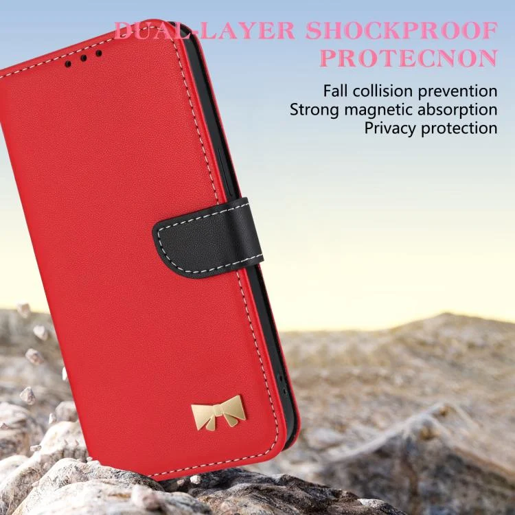 EDA008085724A_3.webp Metal Bow Leather Phone Case with Hand Strap, For iPhone 7 Plus / 8 Plus - Image 4