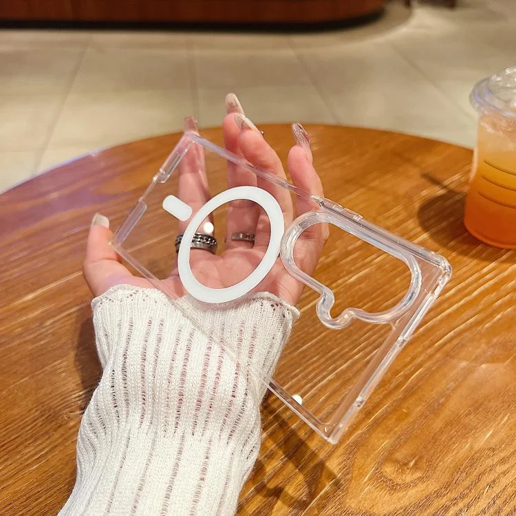 Large Hole Camera MagSafe Magnetic Clear Acrylic TPU Case, For Samsung Galaxy Z Fold7 5G, For Samsung Galaxy Z Flip7 5G