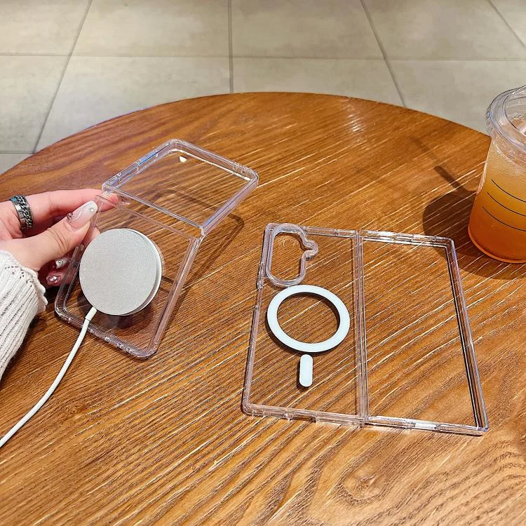 EDA008109302A_4.webp Large Hole Camera MagSafe Magnetic Clear Acrylic TPU Case, For Samsung Galaxy Z Fold7 5G, For Samsung Galaxy Z Flip7 5G - Image 5