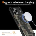 Camouflage Kickstand Rotating Shaft MagSafe Phone Case, For iPhone 11 - Image 3