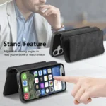 CaseNeo MagSafe RFID Anti-theft Zipper Wallet Retro Leather Phone Case, For iPhone 16, For iPhone 14 - Image 5