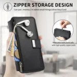 CaseNeo MagSafe RFID Anti-theft Zipper Wallet Retro Leather Phone Case, For iPhone 16, For iPhone 14 - Image 10