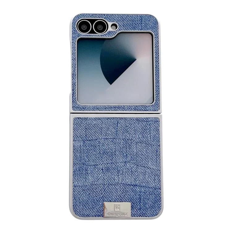 Silver Frame Denim PU + PC Phone Case, For Samsung Galaxy Z Flip7 5G, For Samsung Galaxy Z Flip6 / Flip7 FE, For Samsung Galaxy Z Fold6 5G, For Samsung Galaxy Z Fold5 5G, For Samsung Galaxy Z Flip5...