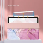 Marble Pattern Crystal Acrylic Smart Tablet Leather Case with Pen Slot, For Samsung Galaxy Tab S9 Ultra, For Samsung Galaxy Tab S8+ / S7+, For Samsung Galaxy Tab S8 / S7... - Image 4