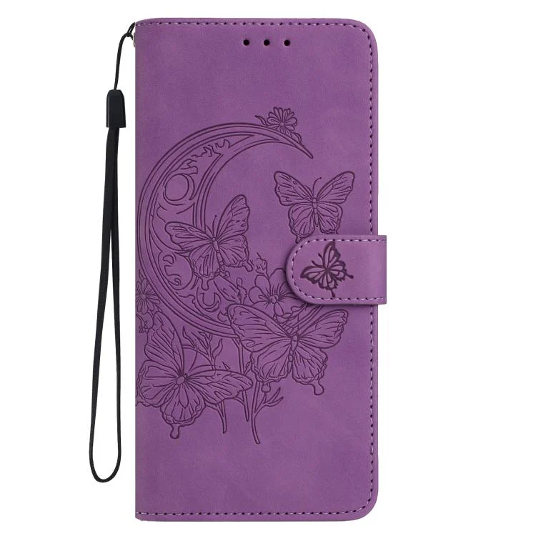 EDA008121604A_1.webp Moonlit Butterfly Dance Pattern Embossed Leather Phone Case, For iPhone 17 Pro Max, For iPhone 17 Pro - Image 2