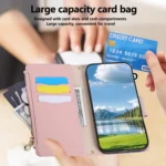 Round Buckle Zipper Wallet Leather Phone Case with Crossbody Strap, For iPhone X / XS, For iPhone XR, For iPhone XS Max, For iPhone 7 Plus / 8 Plus - Image 8