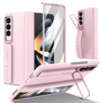 Film Integrated Lens Frame Bracket Phone Case with Wristband, For Samsung Galaxy Z Fold4