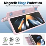 Film Integrated Lens Frame Bracket Phone Case with Wristband, For Samsung Galaxy Z Fold4 - Image 3