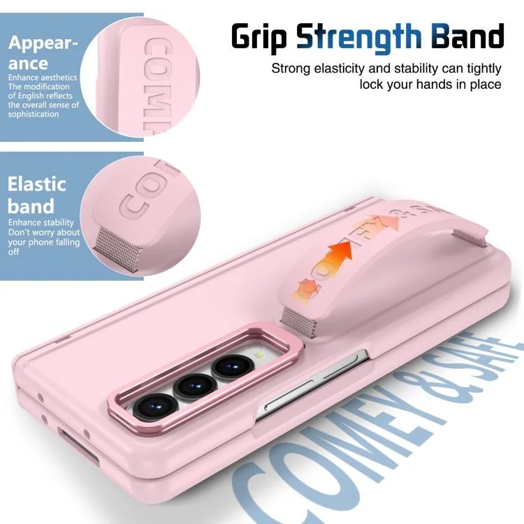 EDA008133601B_3.webp Film Integrated Lens Frame Bracket Phone Case with Wristband, For Samsung Galaxy Z Fold4 - Image 4