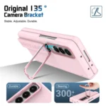 Film Integrated Lens Frame Bracket Phone Case with Wristband, For Samsung Galaxy Z Fold4 - Image 5