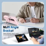 Film Integrated Lens Frame Bracket Phone Case with Wristband, For Samsung Galaxy Z Fold4 - Image 6