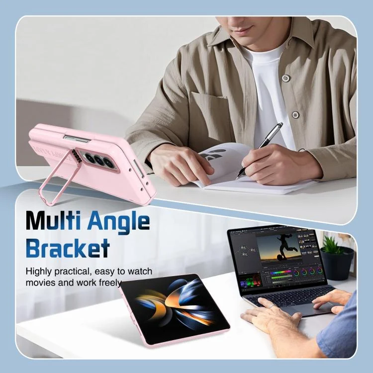 EDA008133601B_5.webp Film Integrated Lens Frame Bracket Phone Case with Wristband, For Samsung Galaxy Z Fold4 - Image 6