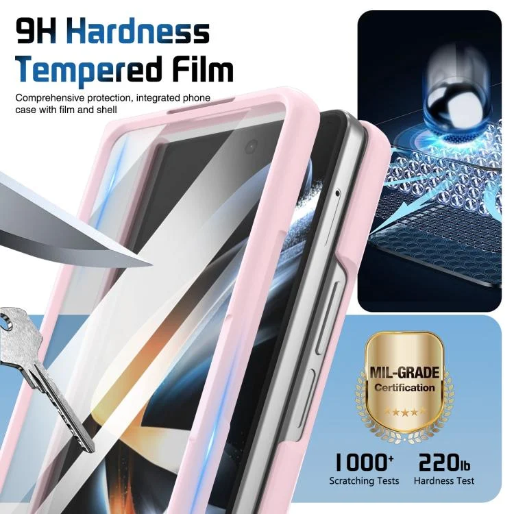 EDA008133601B_6.webp Film Integrated Lens Frame Bracket Phone Case with Wristband, For Samsung Galaxy Z Fold4 - Image 7