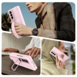 Film Integrated Lens Frame Bracket Phone Case with Wristband, For Samsung Galaxy Z Fold4 - Image 8