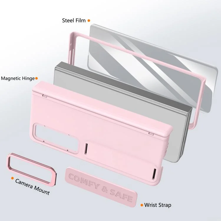 EDA008133601B_8.webp Film Integrated Lens Frame Bracket Phone Case with Wristband, For Samsung Galaxy Z Fold4 - Image 9