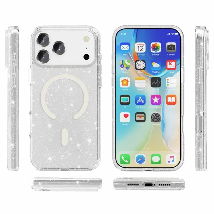 EDA008136701A_1.webp Terminator Style Glitter Powder MagSafe Magnetic Phone Case, For iPhone 17 Pro Max, For iPhone 17 Pro, For iPhone 17 - Image 2