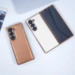 Bamboo Fiber Texture + Flannel Phone Case with Tempered Film, For Samsung Galaxy Z Fold7 5G, For Samsung Galaxy Z Fold6 5G, For Samsung Galaxy Z Fold5, For Samsung Galaxy Z Fold4 - Image 2
