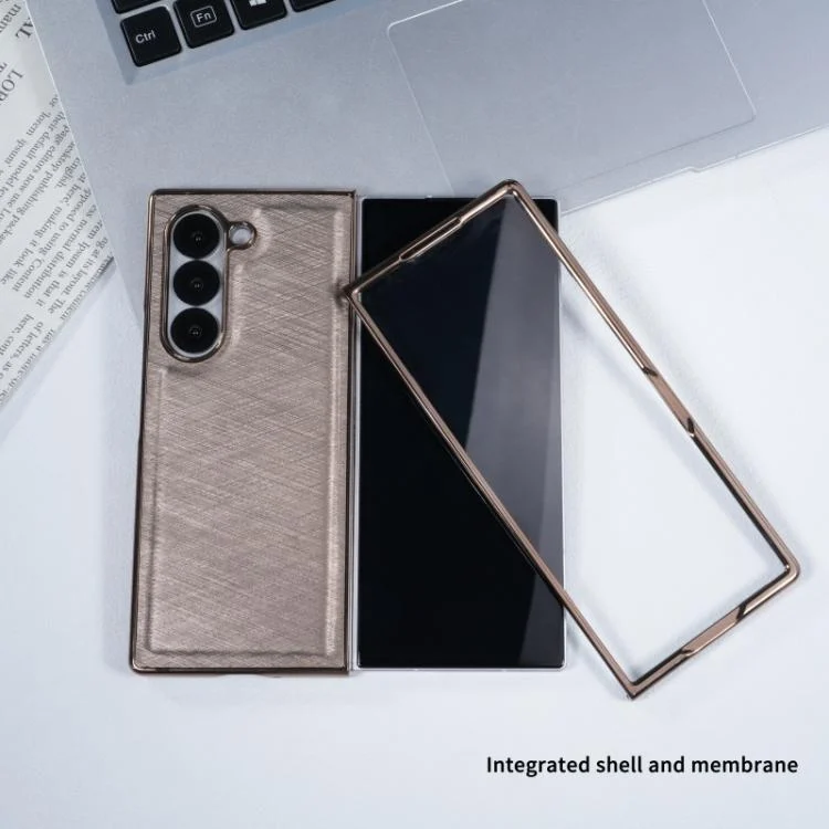 EDA008147805A_2.webp Bamboo Fiber Texture + Flannel Phone Case with Tempered Film, For Samsung Galaxy Z Fold7 5G, For Samsung Galaxy Z Fold6 5G, For Samsung Galaxy Z Fold5, For Samsung Galaxy Z Fold4 - Image 3