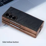 Bamboo Fiber Texture + Flannel Phone Case with Tempered Film, For Samsung Galaxy Z Fold7 5G, For Samsung Galaxy Z Fold6 5G, For Samsung Galaxy Z Fold5, For Samsung Galaxy Z Fold4 - Image 5