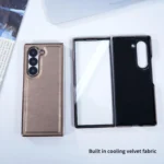 Bamboo Fiber Texture + Flannel Phone Case with Tempered Film, For Samsung Galaxy Z Fold7 5G, For Samsung Galaxy Z Fold6 5G, For Samsung Galaxy Z Fold5, For Samsung Galaxy Z Fold4 - Image 7