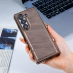 Bamboo Fiber Texture + Flannel Phone Case with Tempered Film, For Samsung Galaxy Z Fold7 5G, For Samsung Galaxy Z Fold6 5G, For Samsung Galaxy Z Fold5, For Samsung Galaxy Z Fold4 - Image 8