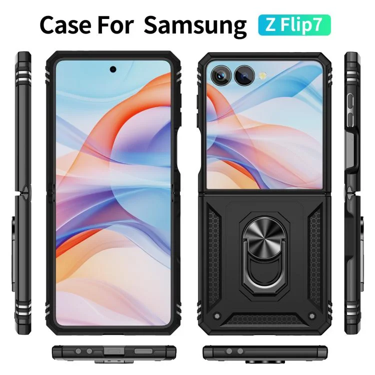 EDA008168401A_1.webp Shockproof TPU + PC Phone Case with Holder, For Samsung Galaxy Z Flip7 5G - Image 2