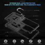 Shockproof TPU + PC Phone Case with Holder, For Samsung Galaxy Z Flip7 5G - Image 3