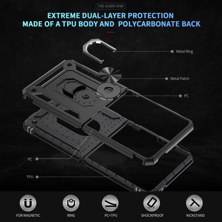 EDA008168401A_2.webp Shockproof TPU + PC Phone Case with Holder, For Samsung Galaxy Z Flip7 5G - Image 3
