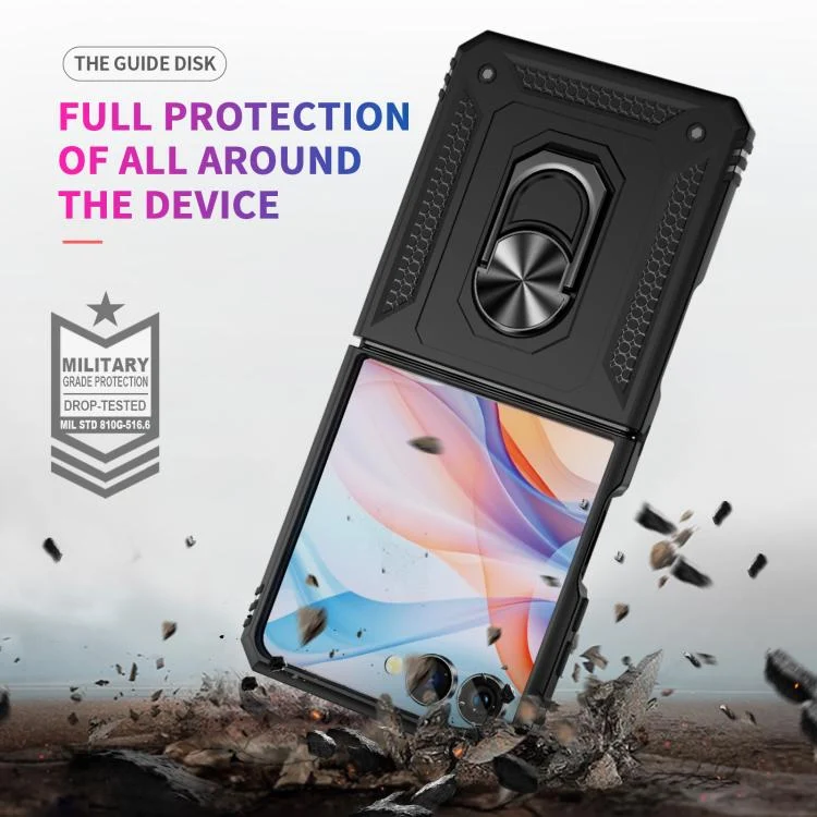 EDA008168401A_5.webp Shockproof TPU + PC Phone Case with Holder, For Samsung Galaxy Z Flip7 5G - Image 6