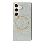 Thin Circle MagSafe Litchi Grain TPU Phone Case, For Samsung Galaxy S23 FE 5G