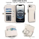 Multifunctional Wallet Detachable Leather Phone Case with Lanyard, For iPhone 16e, For iPhone 16 Pro Max, For iPhone 16 Pro - Image 4