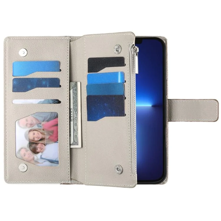 EDA008188914A_3.webp Stitching Multi-card Zipper Wallet Leather Phone Case with Short Strap, For iPhone 13 Pro Max, For iPhone 13 Pro, For iPhone 13 mini - Image 4