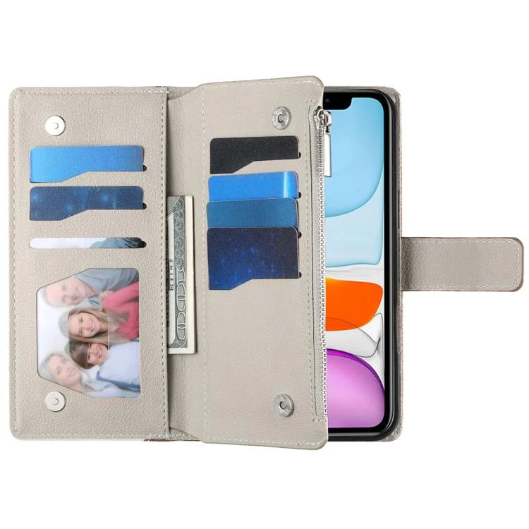 EDA008188920A_3.webp Stitching Multi-card Zipper Wallet Leather Phone Case with Short Strap, For iPhone 11 Pro Max, For iPhone 11, For iPhone 11 Pro - Image 4