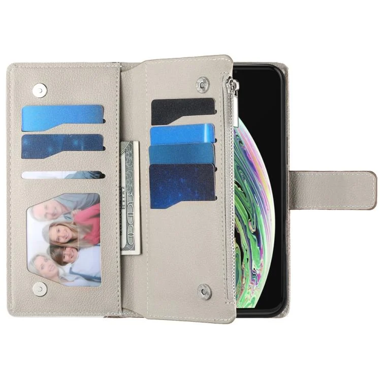 EDA008188926A_3.webp Stitching Multi-card Zipper Wallet Leather Phone Case with Short Strap, For iPhone X / XS, For iPhone XR, For iPhone XS Max - Image 4