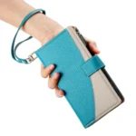 Stitching Multi-card Zipper Wallet Leather Phone Case with Short Strap, For iPhone 17 Pro Max, For iPhone 17 Pro, For iPhone 17 - Image 7
