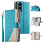 Stitching Multi-card Zipper Wallet Leather Phone Case with Short Strap, For Samsung Galaxy S25 Edge 5G, For Samsung Galaxy S24 5G / S25 5G, For Samsung Galaxy S24+ 5G / S25+ 5G