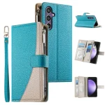 Stitching Multi-card Zipper Wallet Leather Phone Case with Short Strap, For Samsung Galaxy S23 FE 5G, For Samsung Galaxy S23 Ultra 5G, For Samsung Galaxy S23+ 5G