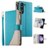 Stitching Multi-card Zipper Wallet Leather Phone Case with Short Strap, For Samsung Galaxy S23 5G, For Samsung Galaxy S20 FE, For Samsung Galaxy S22 Ultra 5G