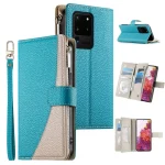 Stitching Multi-card Zipper Wallet Leather Phone Case with Short Strap, For Samsung Galaxy S20 Ultra, For Samsung Galaxy S20, For Samsung Galaxy S20+