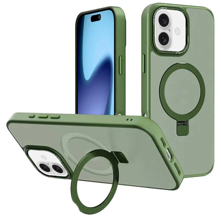 Kalebol Metal Lens Frame MagSafe Holder Frosted PC Phone Case, For iPhone 17, For iPhone 17 Air