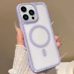 Large Lens Hole Rhinestone Frame MagSafe Phone Case, For iPhone 12 Pro, For iPhone 12 mini, For iPhone 11 Pro Max
