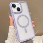 Large Lens Hole Rhinestone Frame MagSafe Phone Case, For iPhone 13 mini, For iPhone 12, For iPhone 12 Pro Max