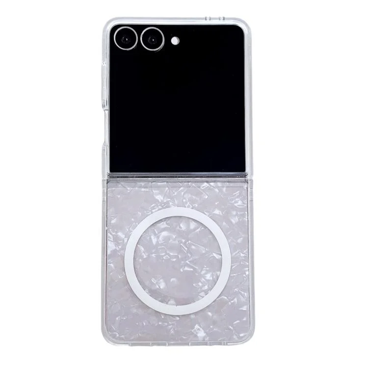 Pearlescent Shell Texture MagSafe Phone Case, For Samsung Galaxy Z Flip7 5G