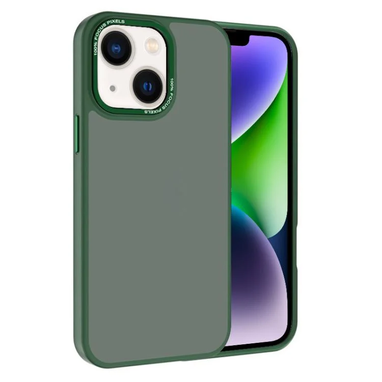 Kalebol Metal Lens Frame Frosted PC Phone Case, For iPhone 14 Plus, For iPhone 14