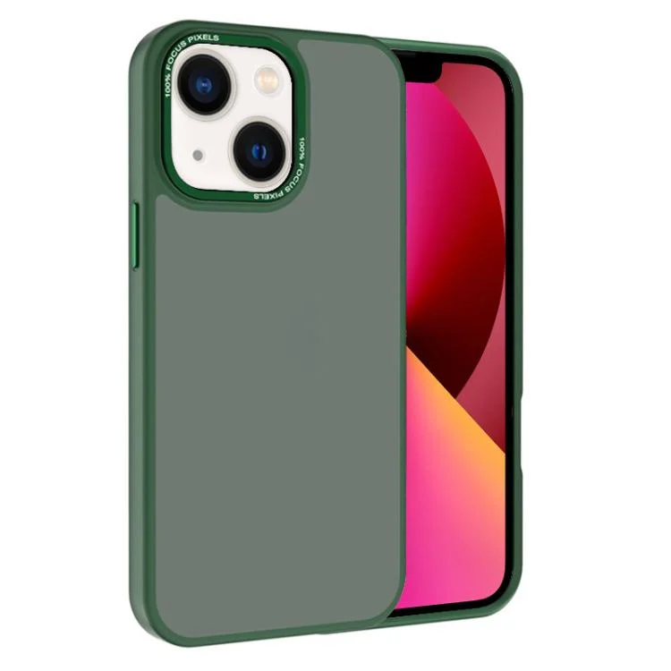 Kalebol Metal Lens Frame Frosted PC Phone Case, For iPhone 13