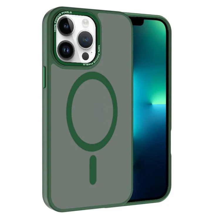 Kalebol Metal Lens Frame MagSafe Frosted PC Phone Case, For iPhone 13 Pro Max, For iPhone 13 Pro